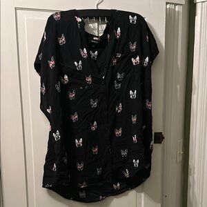 Red white and blue Frenchie Torrid Harper button up
